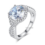 3 Carat Created Diamond 925 Sterling Silver Wedding Engagement Luxury Ring Promise Anniversary XFR8243