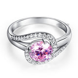 Twist Curl 925 Sterling Silver Wedding Engagement Ring 1.25 Ct Fancy Pink Created Diamond Promise Anniversary XFR8244