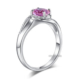 Twist Curl 925 Sterling Silver Wedding Engagement Ring 1.25 Ct Fancy Pink Created Diamond Promise Anniversary XFR8244