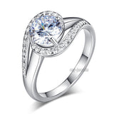 Twist Curl 925 Sterling Silver Wedding Engagement Ring 1.25 Ct Created Diamond Promise Anniversary  XFR8245