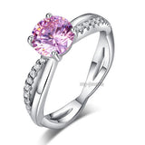 925 Sterling Silver Wedding Promise Anniversary Ring 1.25 Ct Fancy Pink Created Diamond XFR8248