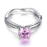 925 Sterling Silver Wedding Promise Anniversary Ring 1.25 Ct Fancy Pink Created Diamond XFR8248