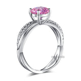 925 Sterling Silver Wedding Promise Anniversary Ring 1.25 Ct Fancy Pink Created Diamond XFR8248