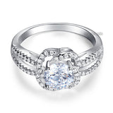 Floral 925 Sterling Silver Wedding Promise Engagement Ring 1 Ct Created Diamond Jewelry XFR8251