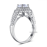 Double Halo 925 Sterling Silver Wedding Engagement Ring 1.25 Ct Created Diamond Promise Anniversary XFR8253