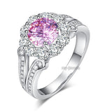 Art Deco Vintage style 925 Sterling Silver Wedding Ring 1.25 Ct Fancy Pink Created Diamond Promise Anniversary XFR8254