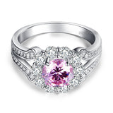 Art Deco Vintage style 925 Sterling Silver Wedding Ring 1.25 Ct Fancy Pink Created Diamond Promise Anniversary XFR8254