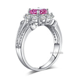 Art Deco Vintage style 925 Sterling Silver Wedding Ring 1.25 Ct Fancy Pink Created Diamond Promise Anniversary XFR8254