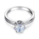 6 Claws 925 Sterling Silver Wedding Promise Engagement Ring 1.25 Ct Created Diamond Jewelry XFR8257
