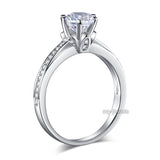 6 Claws 925 Sterling Silver Wedding Promise Engagement Ring 1.25 Ct Created Diamond Jewelry XFR8257