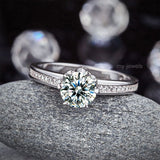 6 Claws 925 Sterling Silver Wedding Promise Engagement Ring 1.25 Ct Created Diamond Jewelry XFR8257