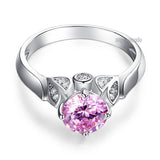 Flower 925 Sterling Silver Wedding Promise Anniversary Ring 1.25 Ct Fancy Pink Created Diamond Jewelry XFR8258