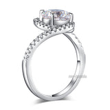 Twist Curl 925 Sterling Silver Wedding Engagement Ring 2 Ct Created Diamond Promise Anniversary XFR8261