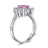Snowflake 925 Sterling Silver Wedding Promise Anniversary Ring 1 Ct Fancy Pink Created Diamond XFR8264