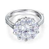 Snowflake 925 Sterling Silver Wedding Promise Anniversary Ring 1 Ct Created Diamond XFR8265