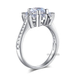 Snowflake 925 Sterling Silver Wedding Promise Anniversary Ring 1 Ct Created Diamond XFR8265