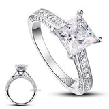 1.5 Carat Princess Cut Simulated Diamond 925 Sterling Silver Wedding Engagement Ring XFR8009