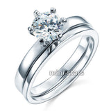 Sterling 925 Silver 1.25 Carat Created Diamond 2-Pc Ring Set XFR8031