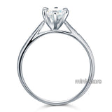 Sterling 925 Silver Created Diamond Wedding Engagement Ring XFR8032