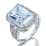 Radiant Cut Created Diamond 925 Sterling Silver Ring FR8116