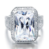 Radiant Cut Created Diamond 925 Sterling Silver Ring FR8116