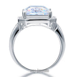 Radiant Cut Created Diamond 925 Sterling Silver Ring FR8116