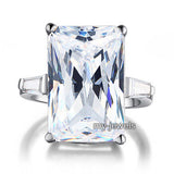 Radiant Cut Created Diamond 925 Sterling Silver Ring XFR8117