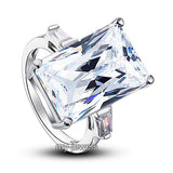 Radiant Cut Created Diamond 925 Sterling Silver Ring XFR8117