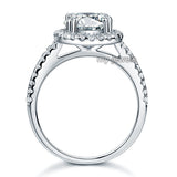 925 Sterling Silver Wedding Engagement Halo Ring 2 Carat Created Diamond XFR8199