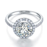 925 Sterling Silver Wedding Engagement Halo Ring 2 Carat Created Diamond XFR8199