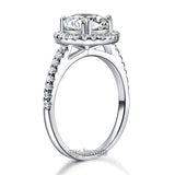 925 Sterling Silver Wedding Engagement Halo Ring 2 Carat Created Diamond XFR8199