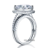 925 Sterling Silver 2 Pcs Wedding Engagement Ring Set 5 CT Created Diamond XFR8205