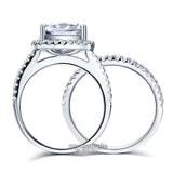 925 Sterling Silver 2 Pcs Wedding Engagement Ring Set 5 CT Created Diamond XFR8205