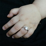 Newborn Baby 925 Sterling Silver Ring Clear Created Diamond Photo Prop XFR8206