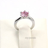 Newborn Baby 925 Sterling Silver Ring Pink Created Diamond Photo Prop XFR8208