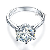 925 Sterling Silver Wedding Engagement Ring 3 Carat Created Diamond Jewelry XFR8209
