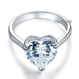 925 Sterling Silver Bridal Engagement Ring 3.5 Carat Heart Created Diamond Jewelry XFR8215