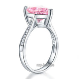 925 Sterling Silver Bridal Engagement Ring 3.5 Carat Heart Pink Created Diamond Jewelry XFR8216