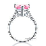 925 Sterling Silver Bridal Engagement Ring 3.5 Carat Heart Pink Created Diamond Jewelry XFR8216