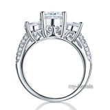 925 Sterling Silver 3-Stone Wedding Ring 2 Carat Created Diamond Jewelry Vintage Style XFR8225