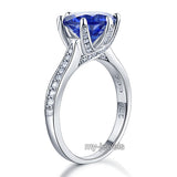 925 Sterling Silver Engagement Luxury Ring 3 Carat Blue Simulated Tanzanite Jewelry XFR8229