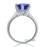 925 Sterling Silver Engagement Luxury Ring 3 Carat Blue Simulated Tanzanite Jewelry XFR8229