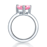 Newborn Baby 925 Sterling Silver Ring Pink Heart Created Diamond Photo Prop XFR8232