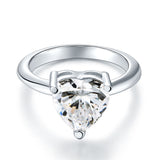 Newborn Baby 925 Sterling Silver Ring Clear Heart Created Diamond Photo Prop XFR8233