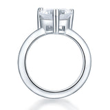 Newborn Baby 925 Sterling Silver Ring Clear Heart Created Diamond Photo Prop XFR8233