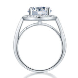 Luxury 925 Sterling Silver Wedding Anniversary Engagement Ring Halo 3.5 Ct Created Diamond XFR8235