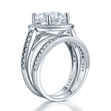 Luxury 925 Sterling Silver Promise Engagement Ring Set 3.5 Ct Vintage Created Diamond XFR8240