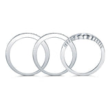 Wholesale Solid 925 Sterling Silver Wedding Band Ring Set 3-Pieces Anniversary Art Deco Vintage XFR8270